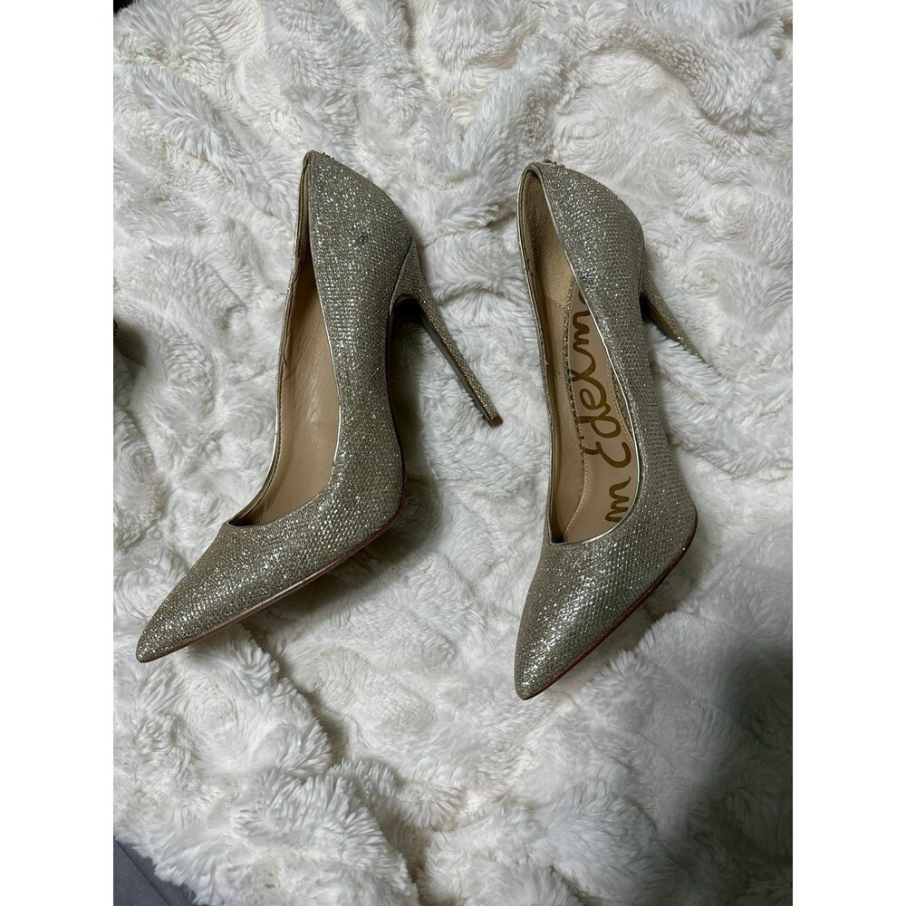 Sam Edelman Danna Silver Gold Metallic Pumps
